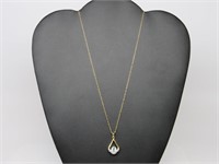 2 ct Blue Topaz & Diamond Necklace