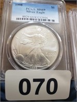 1998 PCGS GRADED MS69 SILVER EAGLE