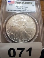 2004 FIRST STRIKE PCGS GRADED MS69 SILVER EAGLE