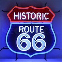 24" Route 66 With Backing Neon Sign