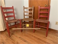 3 LADDER BACK CHAIRS