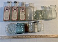 CLEAR GLASSWARE, INSULATORS, AND OLD MEDIC BOTTLES