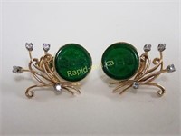 14k Gold Earrings with Diamonds & Jade?