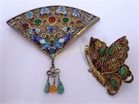 Antique Gemstone Butterfly Pins