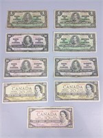 Collectable 1937 & 1954 Canadian Bills