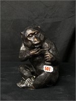 Cast iron Baby gorilla with pipe decor