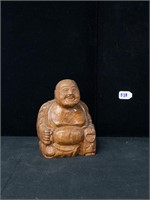 Wooden Laughing Buddha statue