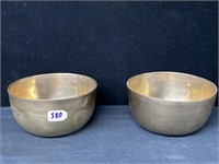 Golden tone metal bowls