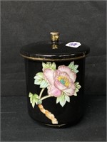 Jar with lid and flower design