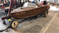 1946 Speedliner Wood Boat w/ registration