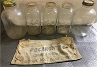 Old Apron And Gallon Jars