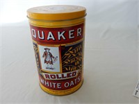 QUAKER ROLLED WHITE OATS TIN - NEWER TIN