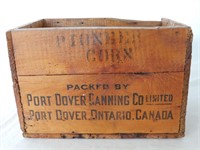 PIONEER CORN PORT DOVER, ONT. CANADA WOODEN BOX