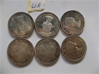 SIX    Canadian SILVER DOLLARS