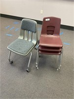 (3) Desk Chairs & Rolling Chair (Has a Crack)