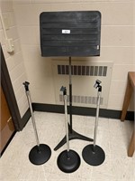 Music Stand & (3) Mic Stands