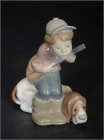 Lladro Figurine Boy Hunting with Dog