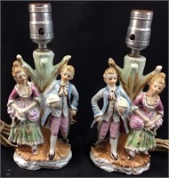 PAIR OF VTG. FIGURINE LAMPS, MADE IN JAPAN