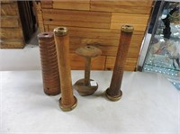 Wood & Brass Yarn Spools