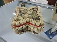 Seashell Tramp Art Box 6 1/2" Sq