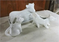 Ceramic Creamers & Butter Dish