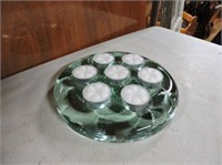 Heavy Glass Candle Centerpiece