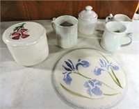 Hot Plate, French Butter Dish, Cups, Etc