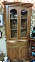 Maple 2 Piece Solid Wood Corner Cabinet