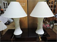 Pair Ceramic Table Lamps 28"T