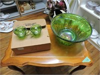 Carnival Glass Punchbowl Set W/ 12 Cups