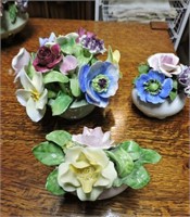 3 Porcelain Flower Baskets