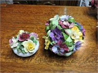 Pair Porcelain Flower Baskets