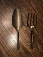 NICE Brass Salad Serving Fork/Spoon