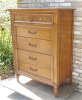Tallboy Wood Chest of Drawers with Glass Top