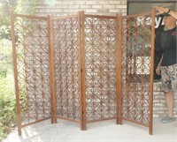 8'x5'11" Four Panel Wood Room Divider