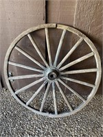 Wooden Wagon Wheel, no iron on exterior.  32.5”