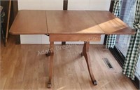 Vintage solid wood double drop leaf table, 38 x