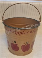 Apple themed 10 inch galvanized painted pail