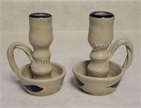1992 Williamsburg pottery 4.5 in candelabras
