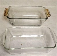 Fire King and Anchor Hocking glass bread pans
