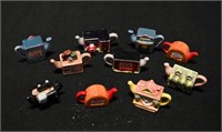 (10) RED ROSE TEA POT FIGURINES COLLECTION