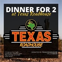 Texas Roadhouse Dinner for 2