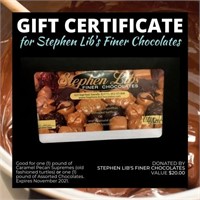 Stephen Libs Finer Chocolates Gift Certificate