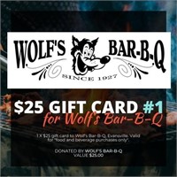 Wolf's BBQ $25 Gift Card #1