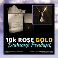 10K Rose Gold Diamond Pendant