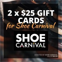 2 x $25 Gift Cards for Shoe Carnival