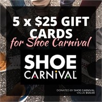 5 x $25 Gift Cards for Shoe Carnival