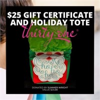 Thirty-One Tote and Gift Certificate