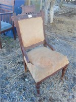 Antique Spring Chair with Front Wheels