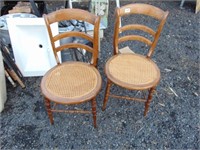 2 Caned Seat Chairs